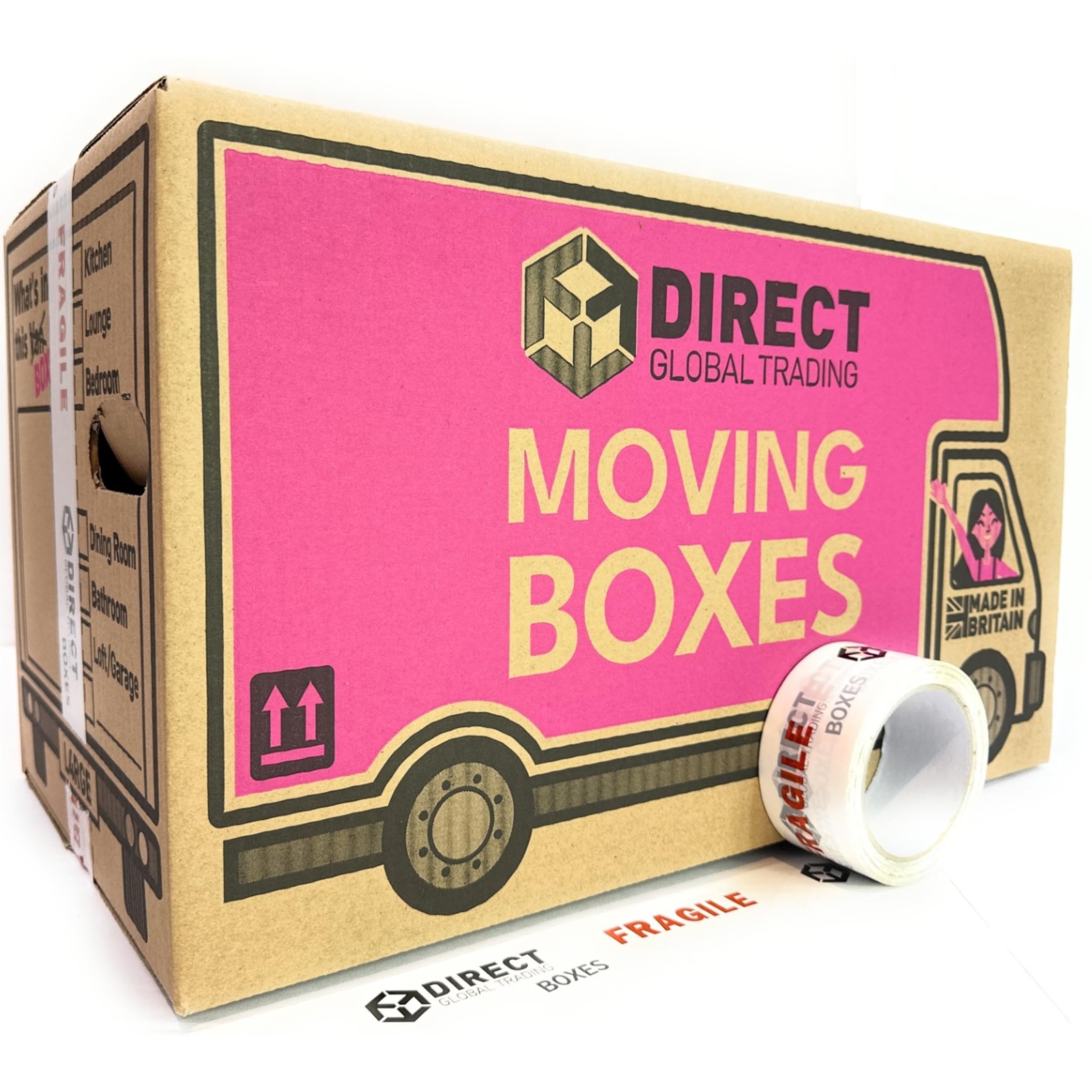 20 Strong Large Cardboard Storage Packing Moving House Boxes with Fragile Tape 5