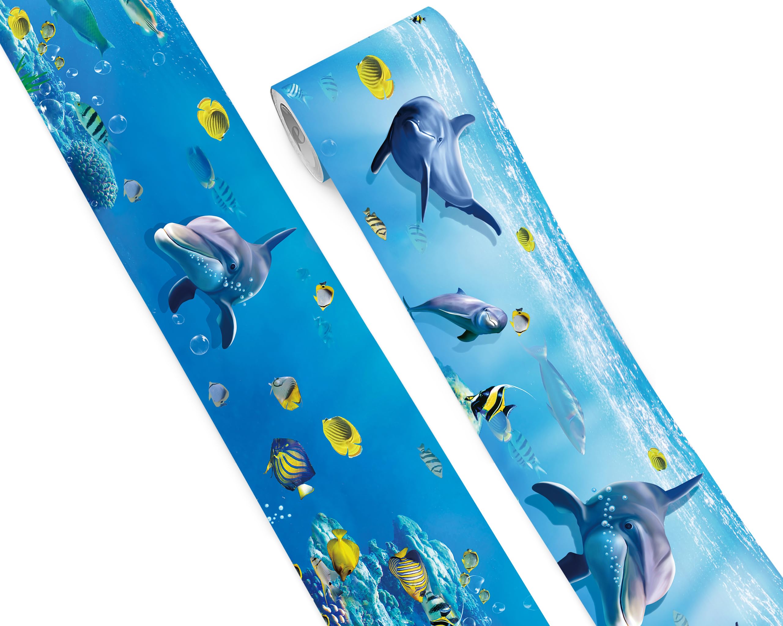 FLFK Peel and Stick Wallpaper Border Wall Decals for Kids Room - Under The Sea F