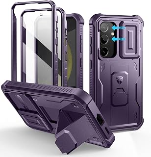Dexnor for Samsung Galaxy S24 Case with Slide Camera Cover, Purple