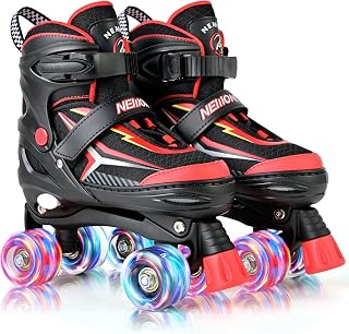 NEMONE Mermaid Adjustable Roller Skates for Girls Kids Toddlers