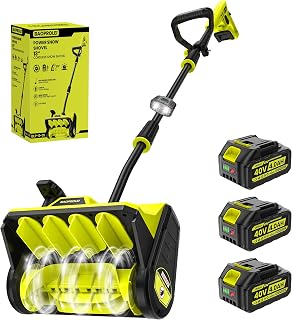 40V Brushless Cordless Snow Shovel, 13Inch Electric Snow Blower with 3 * 4.0 Ah Battery and Charger, Battery Powered Snow Shovel with 25FT Throw Distance for Driveway,Steps, Patio, Sidewalk