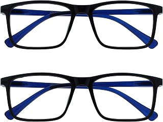 OPULIZE Ink Pack 2 Short Distance Myopia View Glasses Large Black Men Women MM4-1 -1.00