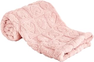 Yurhap Heart Baby Blanket, Love Plush Fleece Baby Blankets for Girls Boys | Soft Sherpa Baby Girl Blanket for Infant Toddler Newborn Gift, Fluffy Baby Essentials, For Crib Stroller, 30"x40", Light Pink