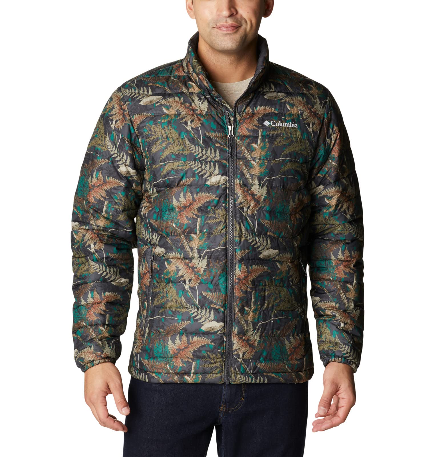 Columbia Powder Lite Men's Jacket, Spruce North Woods Print, 3X Big, Northern Wo