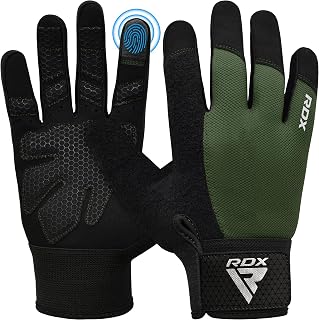 RDX Weight Lifting Gloves Fitness Gymnastics Sport Anti-Skid Protection Palm Grip Training Padded Non-Slip Breathable Touch Screen Home Gym Equipment