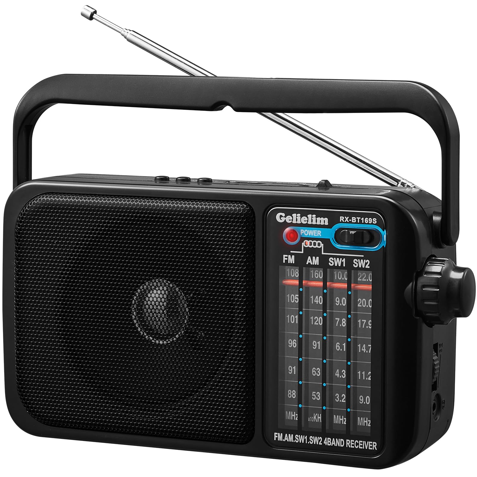 Gelielim Radio AM FM Bluetooth, Transistor Radio AC or Battery Operated with Bes