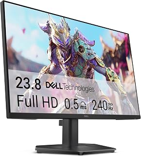 Dell 24 Gaming Monitor - SE2426HG, Full HD (1920x1080), 240Hz, Fast IPS | 0.5ms, AMD FreeSync Premium, 99% sRGB, HDR10, VESA (100x100mm), DisplayPort, 2 HDMI, 3 Year Warranty, Black