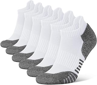 CLOSEMATE Men's Athletic Ankle Socks, Cushioned Low Cut for Golf, 6 Pairs