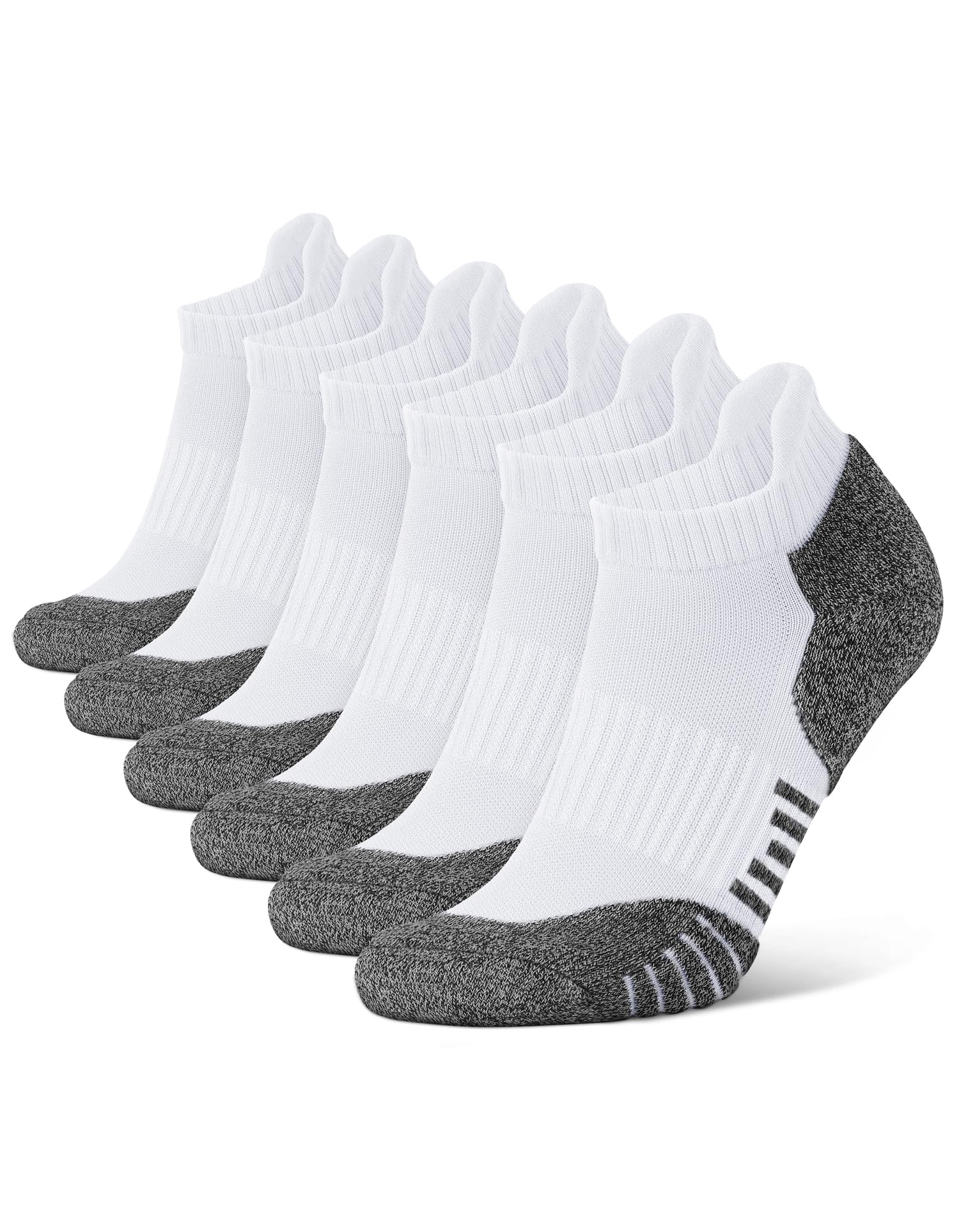 CLOSEMATE Men's Athletic Ankle Socks, Cushioned Low Cut for Golf, 6 Pairs