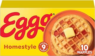 Eggo Homestyle Waffles, Breakfast Food, Frozen Breakfast, 10 Waffles (Frozen)