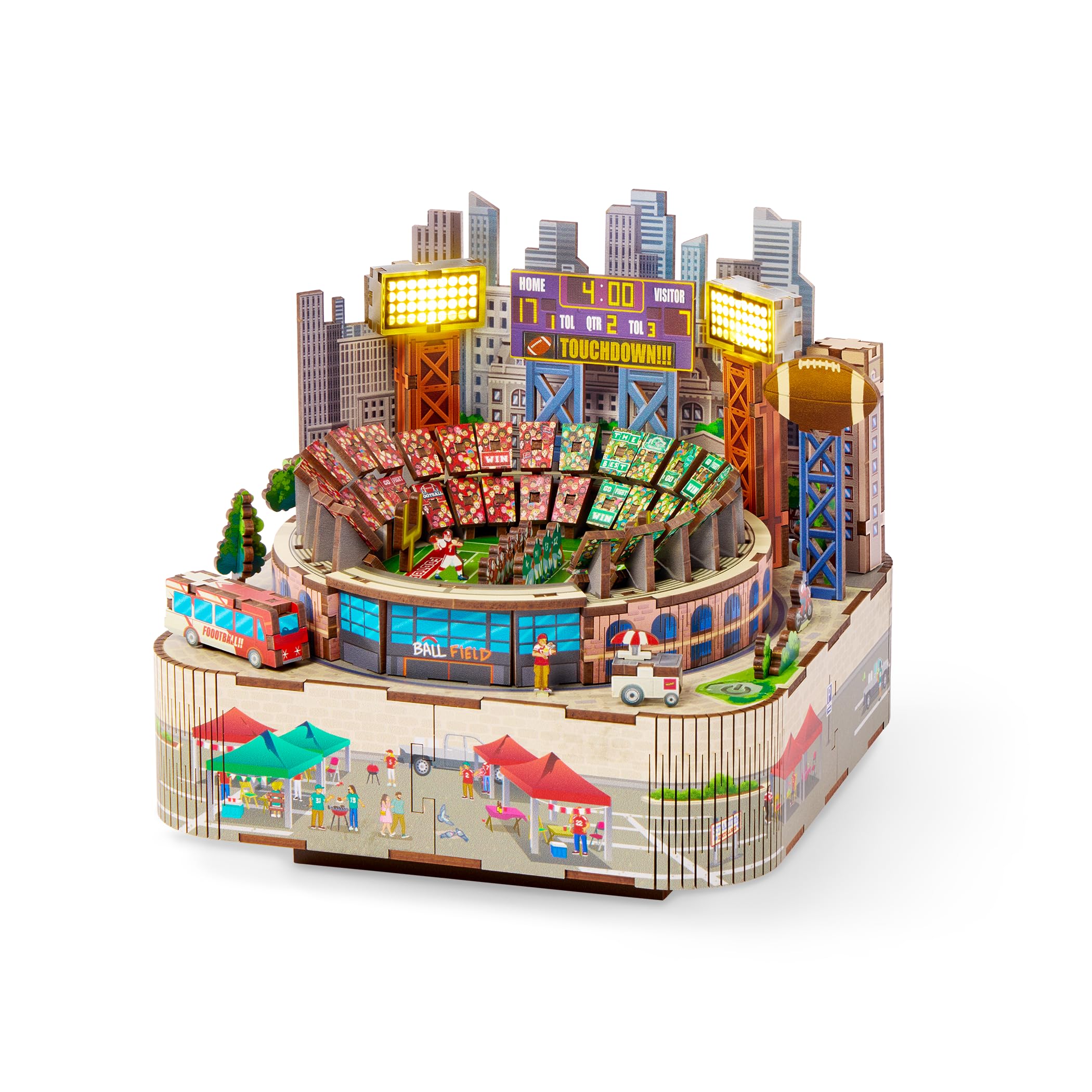 Arkitec Football Stadium 3D DIY Miniature Puzzle with LED Lights, Movement | 177