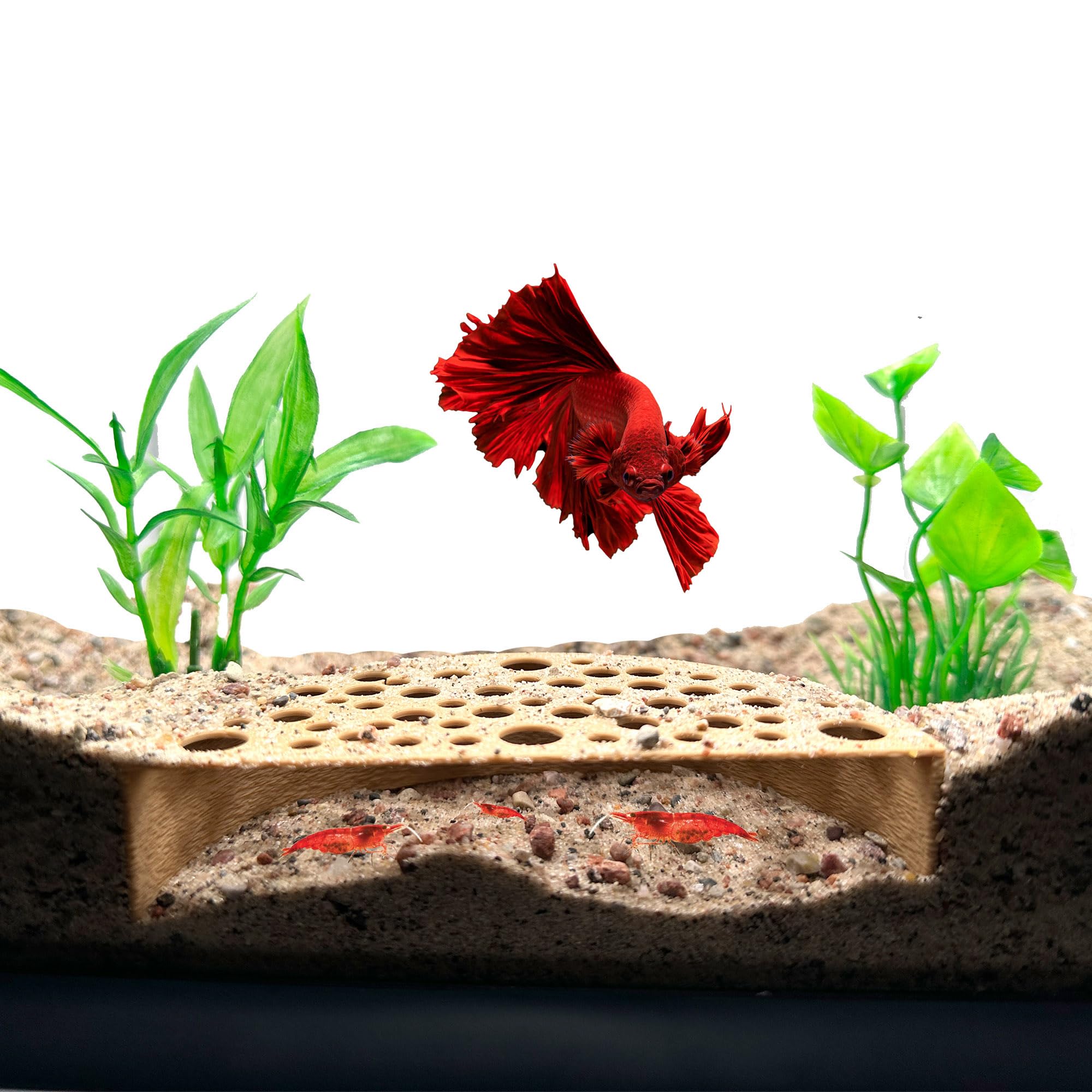 CTWPets Shrimp Breeding Protector, Shrimp Hide Tunnel, Light Brown | Aquarium tu