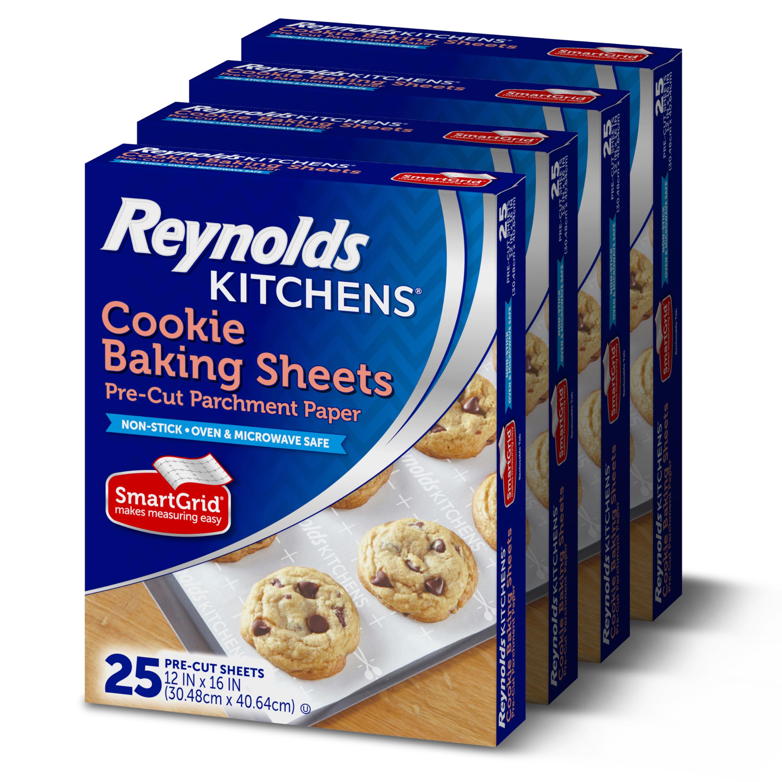 Reynolds Kitchens Parchment Baking Sheets, 25 Sheets (Pack of 4), 100 Total | Pr