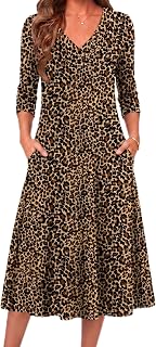 Zeagoo Vestidos de manga larga para mujer, vestido midi casual de otoño