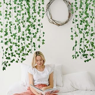 Fake Vines for Room Decor Artificial Plants Aesthetic Ivy Leaves Hanging Garlands for Home Bedroom Wall Wedding Christmas Party Office Patio Decor