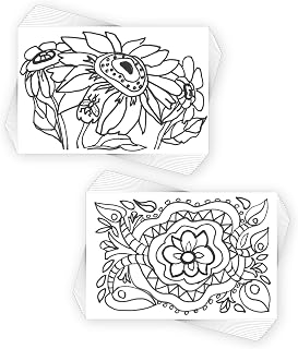 Colorpockit *NEW* 4x6 Postcard Coloring Book Card Decks with Floral Fun 2 and Paisley Party. Refills Complete Portable Coloring kit. Contains Two 12-Card Coloring Decks.