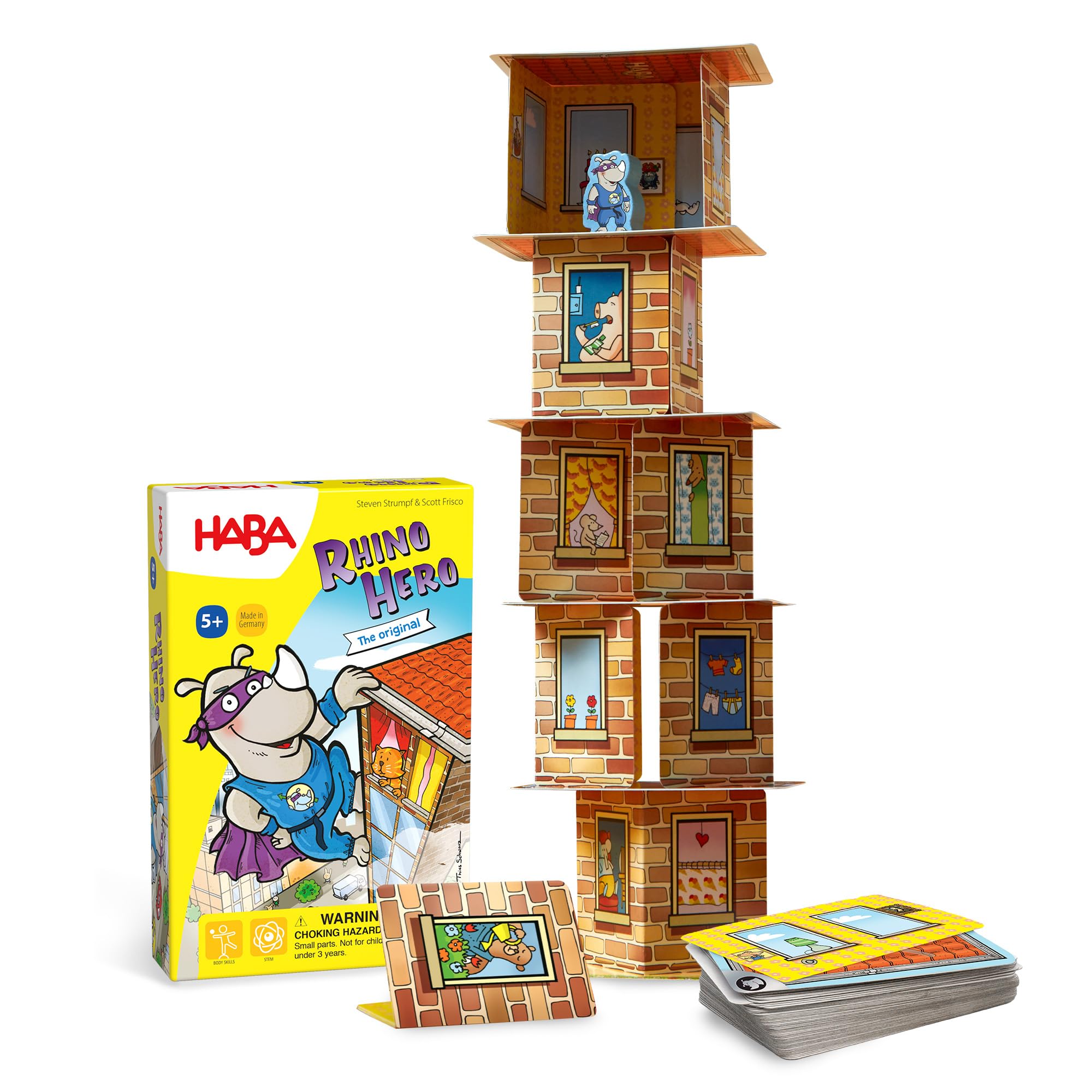 HABA Rhino Hero Game - Card Games for Kids, Ideal for Ages 5 & up - The Heroic R