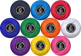 Crochet Thread 10 Balls Cardinal Size 8 for Crochet Hardanger Cross Stitch Needlepoint Hand Embroidery (Cool Color Series)