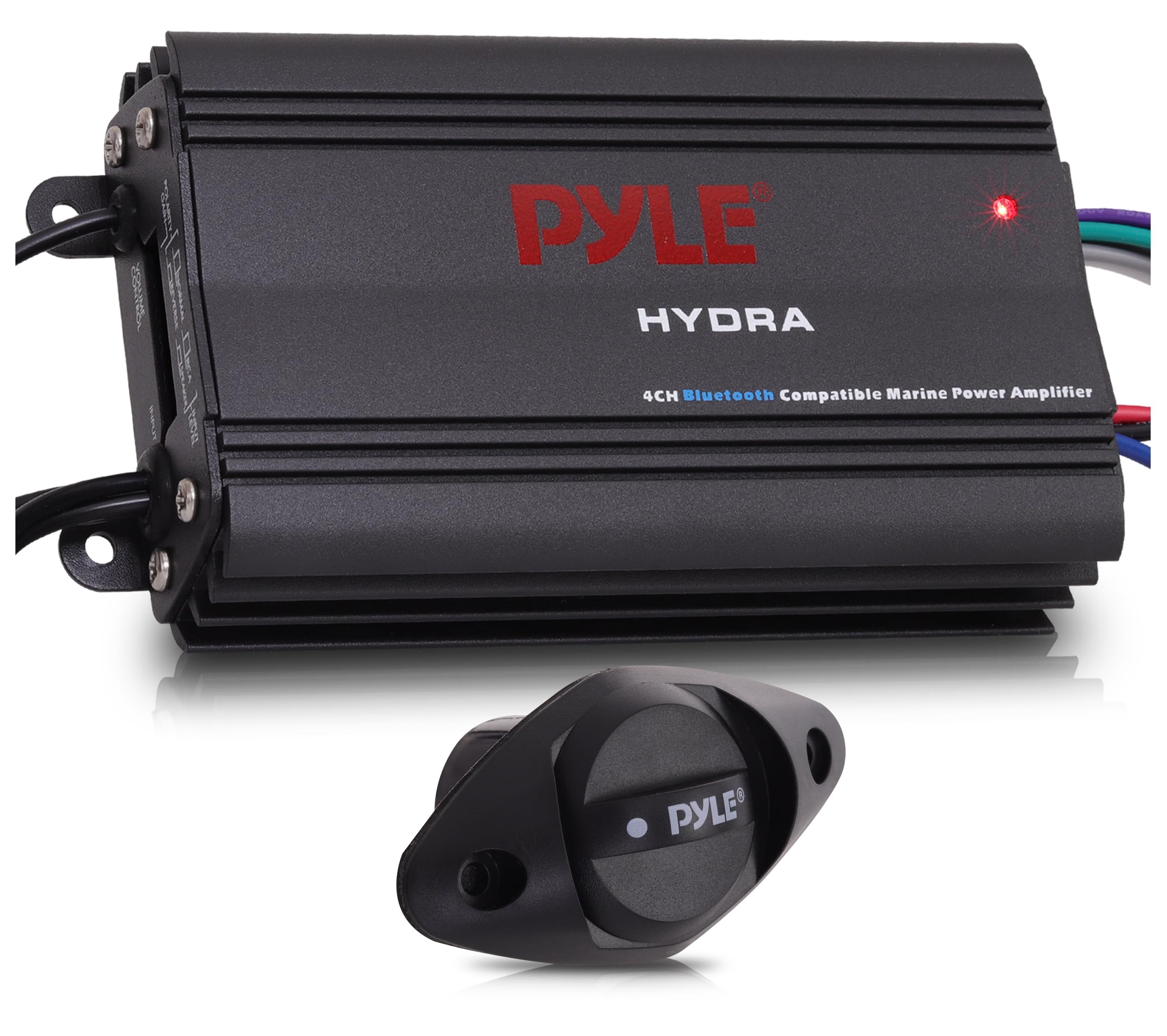 Pyle 200W RMS 4-Channel Marine Amplifier - Bluetooth Wireless Audio Streaming - 