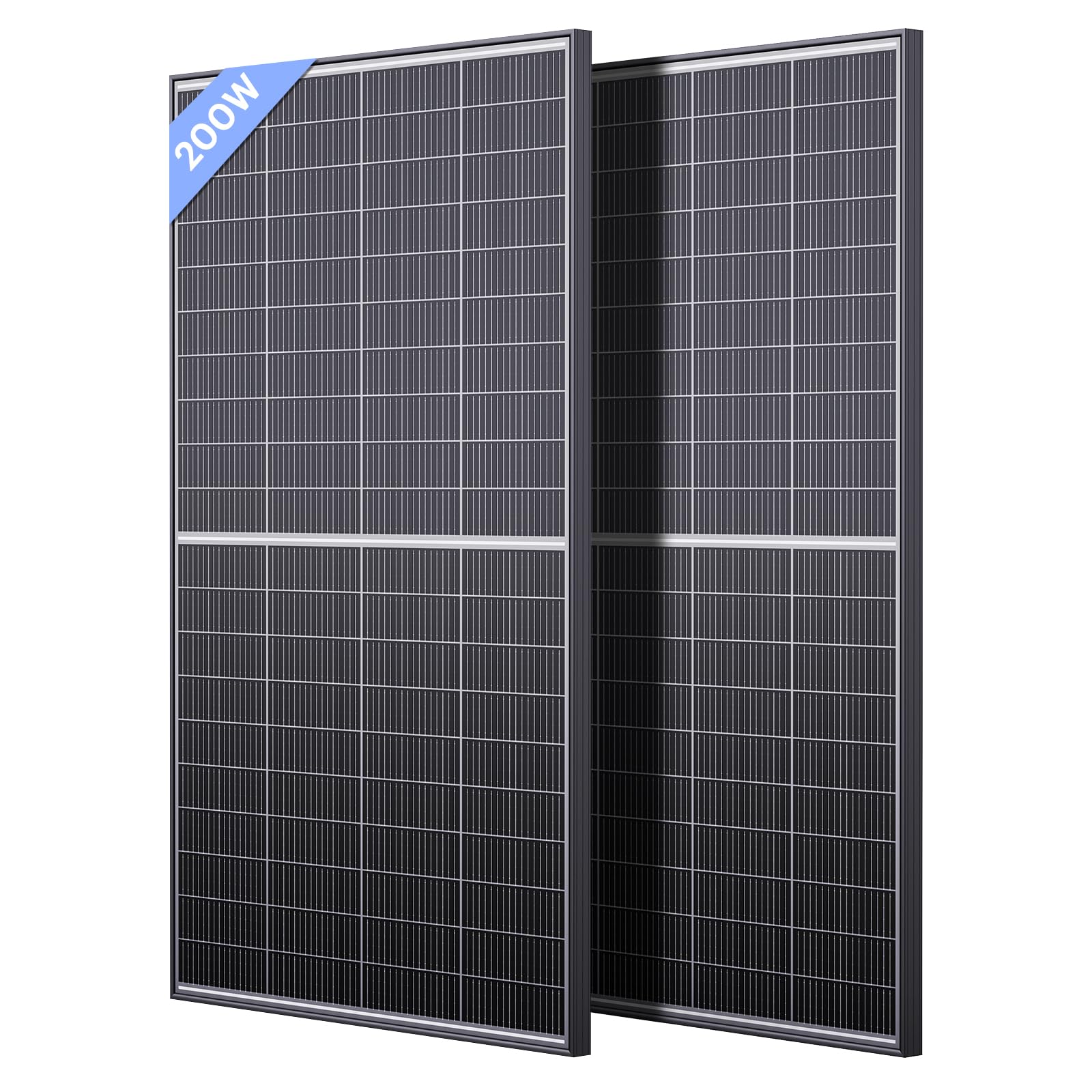 Callsun N-Type 16BB 400W Bifacial Solar Panel, 2Pcs 200 Watt Solar Panel for 12V