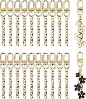 NCIWAN 20 PCS Keychain Making Kit Bag Charms Purse Charms for Handbags Silver Lobster Claw Clasps and Extender Chain Metal Keychain Clips DIY Craft Supplies Accessories Gift