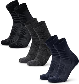 DANISH ENDURANCE Hiking Light Socks, Thin, Climbing Socks, Merino Wool, Blister Prevention, Lightweight, For Summer, Breathable, Antibacterial, Odor Resistant, Sweat Absorbent, Quick Drying, Sports