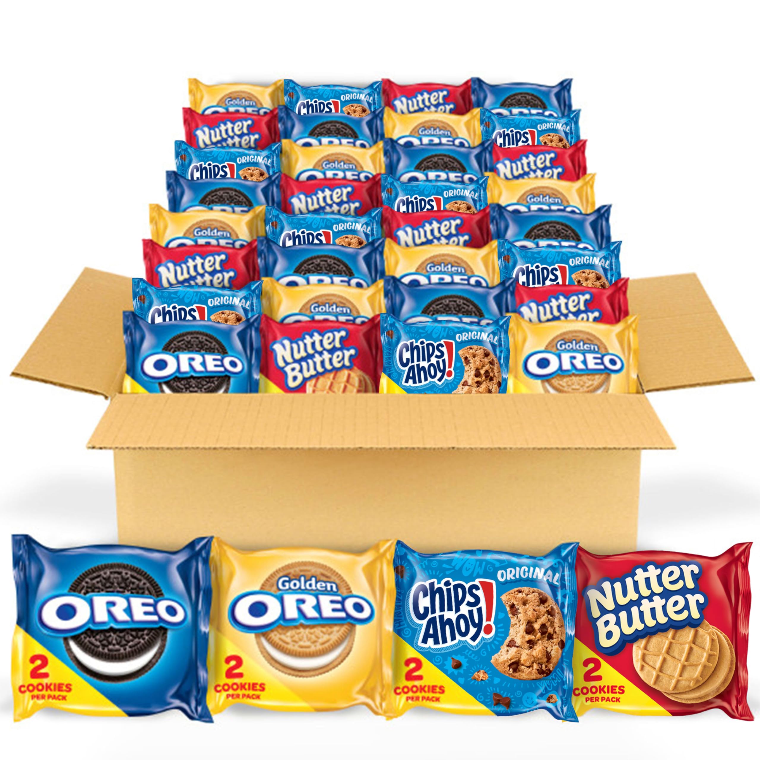 OREO, CHIPS AHOY! & NUTTER BUTTER Cookie Snacks Variety Pack, 56 ct | Snack Pack