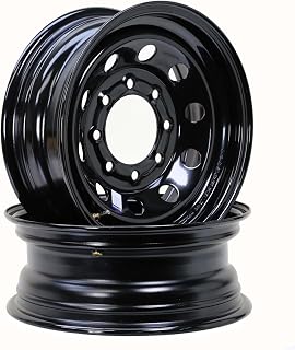 LIBRA 16X6 Trailer Wheel 8 Lug on 6.5" Bolt Pattern Black Mod, Set 2-17025 | 8x6.5" Trailer Rim