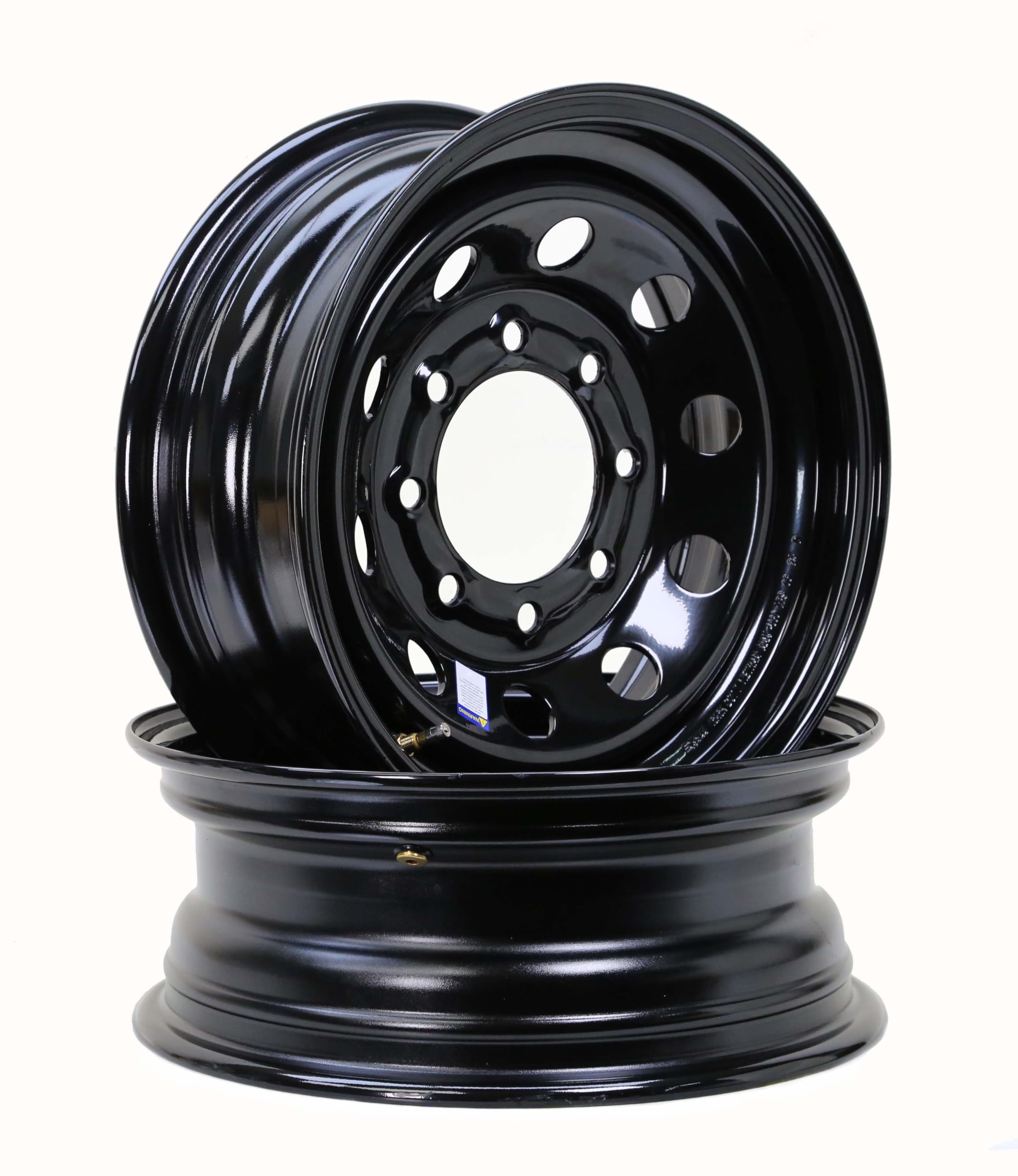 LIBRA 16X6 Trailer Wheel 8 Lug on 6.5" Bolt Pattern Black Mod, Set 2-17025 | 8x6