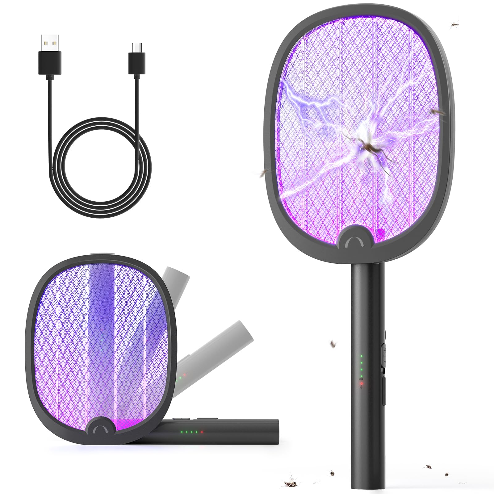 YISSVIC Foldable Electric Insect Racket 4000 V 1800 mAh Rechargeable | Electric 