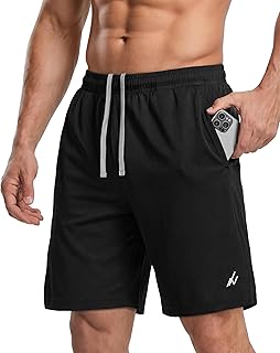 NY Threads Breathable Mesh Mens Athletic Shorts Loose-Fit Quick Dry Shorts | Lightweight Activewear Knit Workout Shorts with Pockets 8 Inch Inseam Gym Short Elastic Waistband with Drawstring