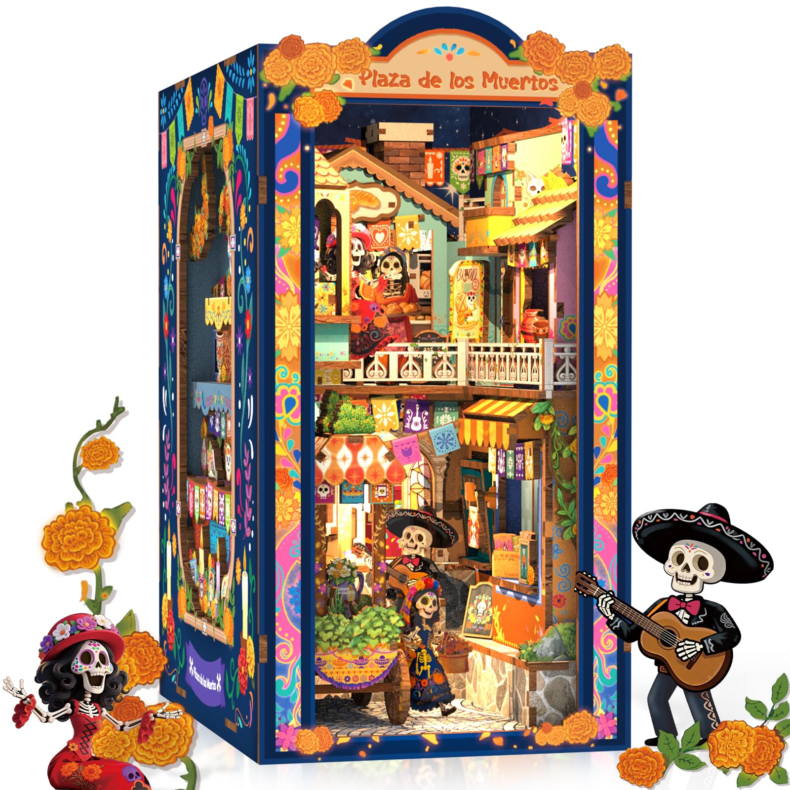 CUTEBEE Book Nook Kit - DIY Miniature House 3D Wooden Puzzle for Adults | Day of