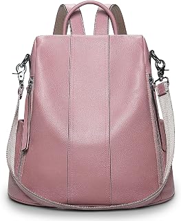 S-ZONE Leather Backpack Purses for Women Antitheft Rucksack Shoulder Bag Medium