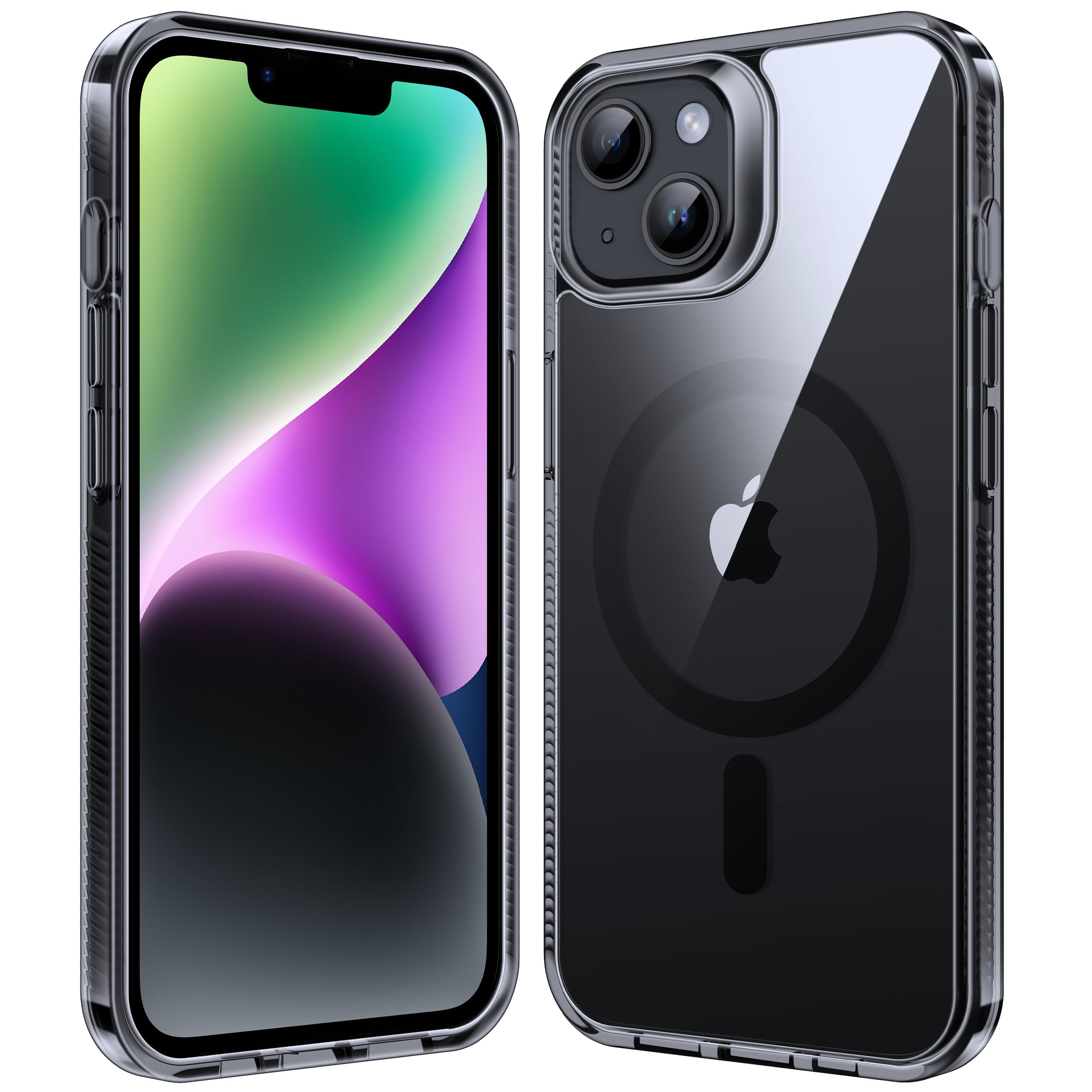 Supdeal Transparent Magnetic Case for iPhone 13/14, Black
