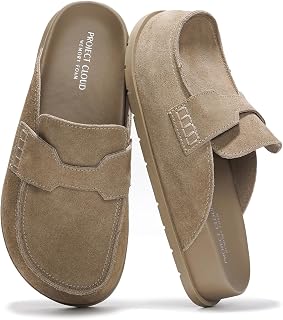 Project Cloud Women Genuine Suede Clogs with Memory Foam Arch Support Non-Slip Sole Clogs Clogs for Women Footwear Winter Platform Shoes (Foamy)