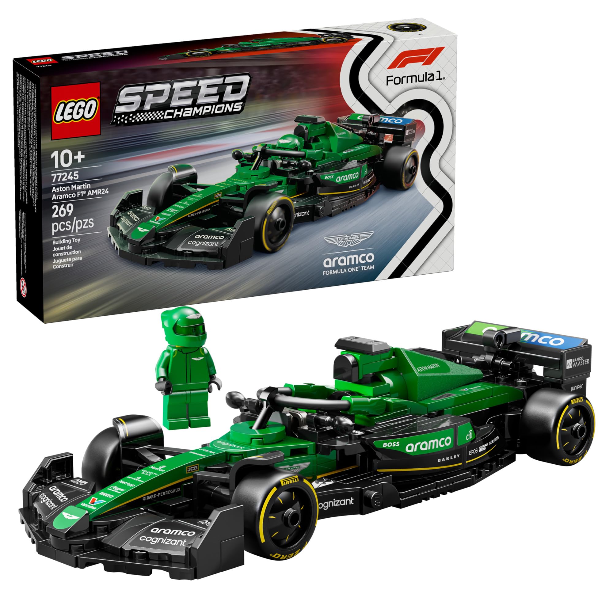 LEGO Speed Champions Aston Martin Aramco F1 AMR24 Race Car Toy - Building Set fo