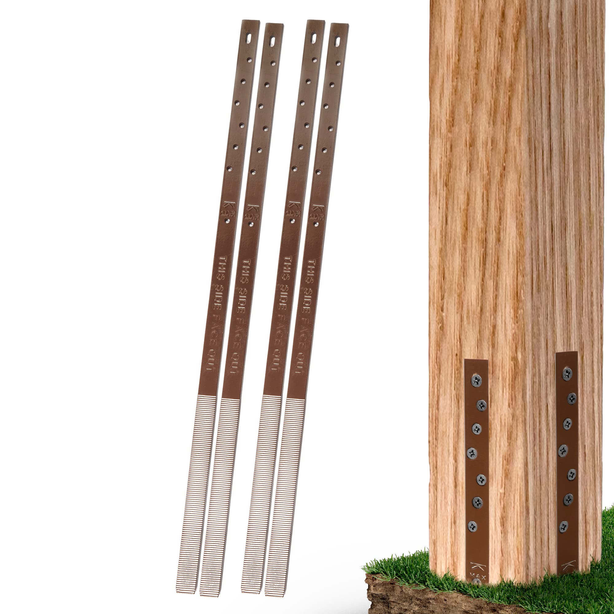 Post Buddy Pack of 4 Easy Fence Post Repair Kit (to Fix 2 Broken Wood Posts), Qu