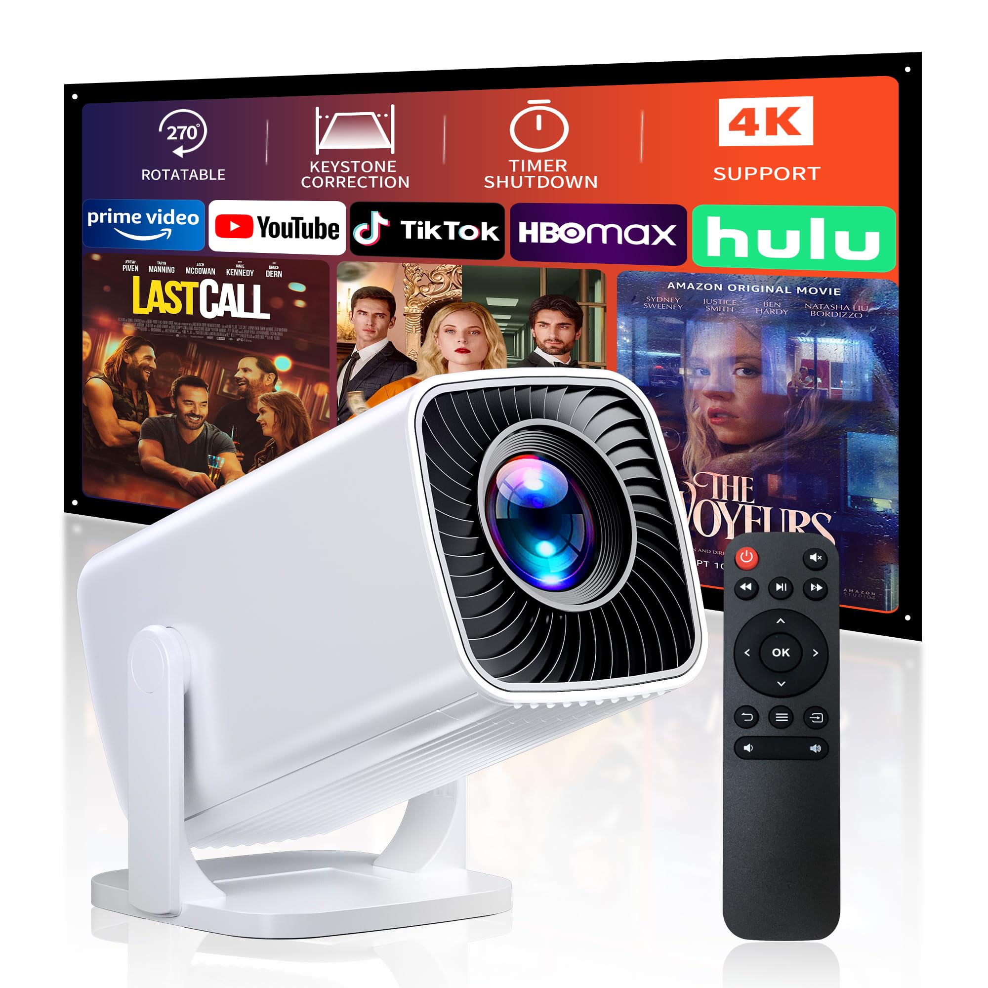 Mini Projector with 4K Support, Portable Short Throw Proyector | Electric Focus&