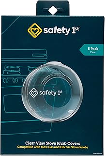 Safety 1st Child Proof Stove Knob Covers, Clear View Stove Knob Safety Covers (Set of 5)