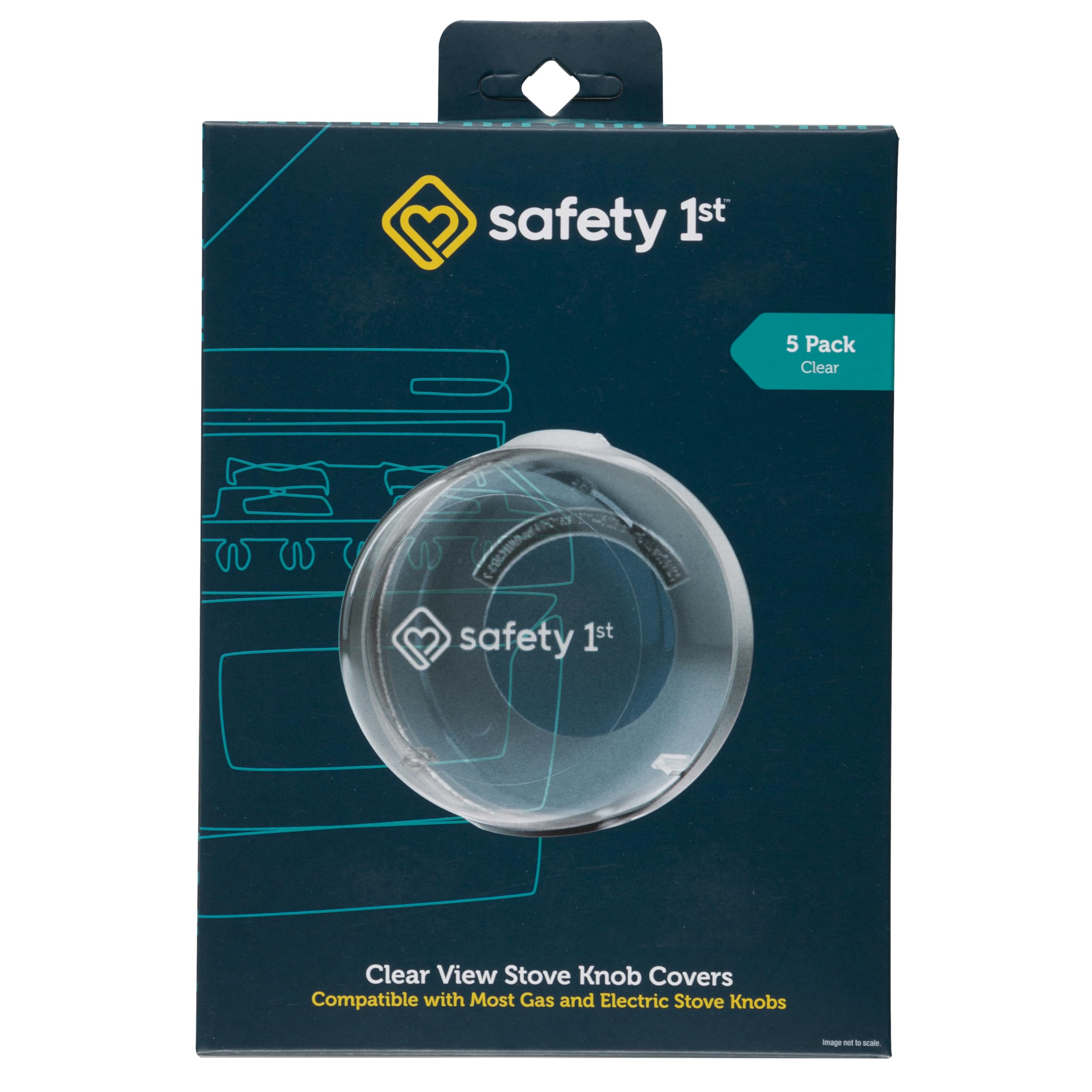 Safety 1st Child Proof Stove Knob Covers, Clear View Stove Knob Safety Covers (S