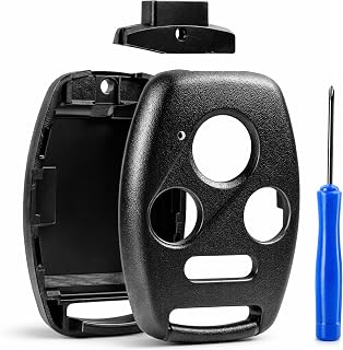 Cutting NOT Required - Key Fob Keyless Entry Remote Shell Case &amp; Pad fits Honda 2003-2012 Accord / 2006-2013 Civic EX / 2009-2015 Pilot /2005-2006 CR-V