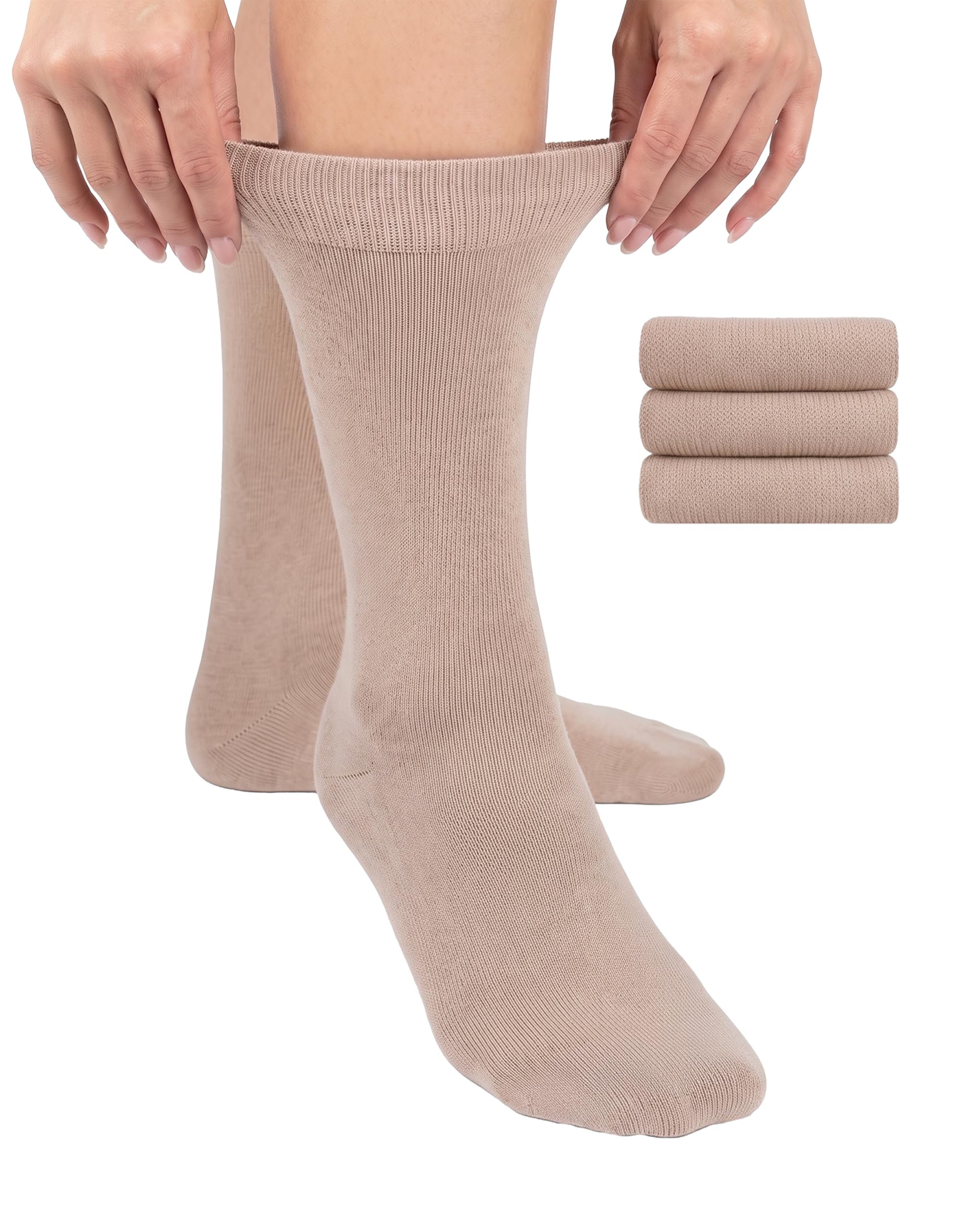 HUGH UGOLI Womens Soft Bamboo Dress Socks & Thin, Crew, Socks for Business, Trou