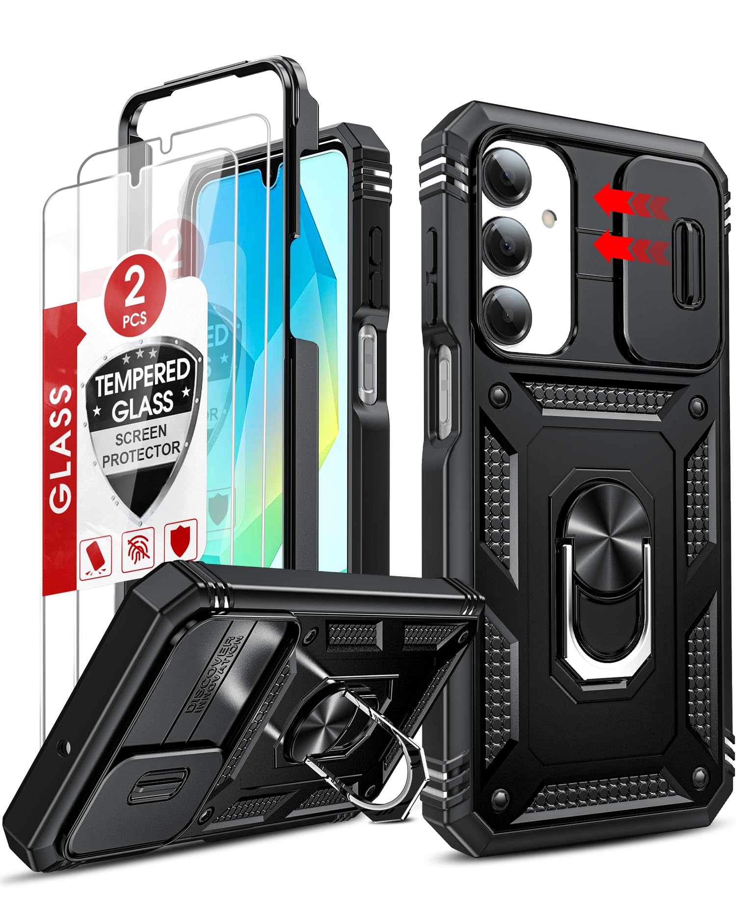 LeYi for Samsung Galaxy A17/A16-5G Phone Case with Screen Protector [2 PCS] | Sa