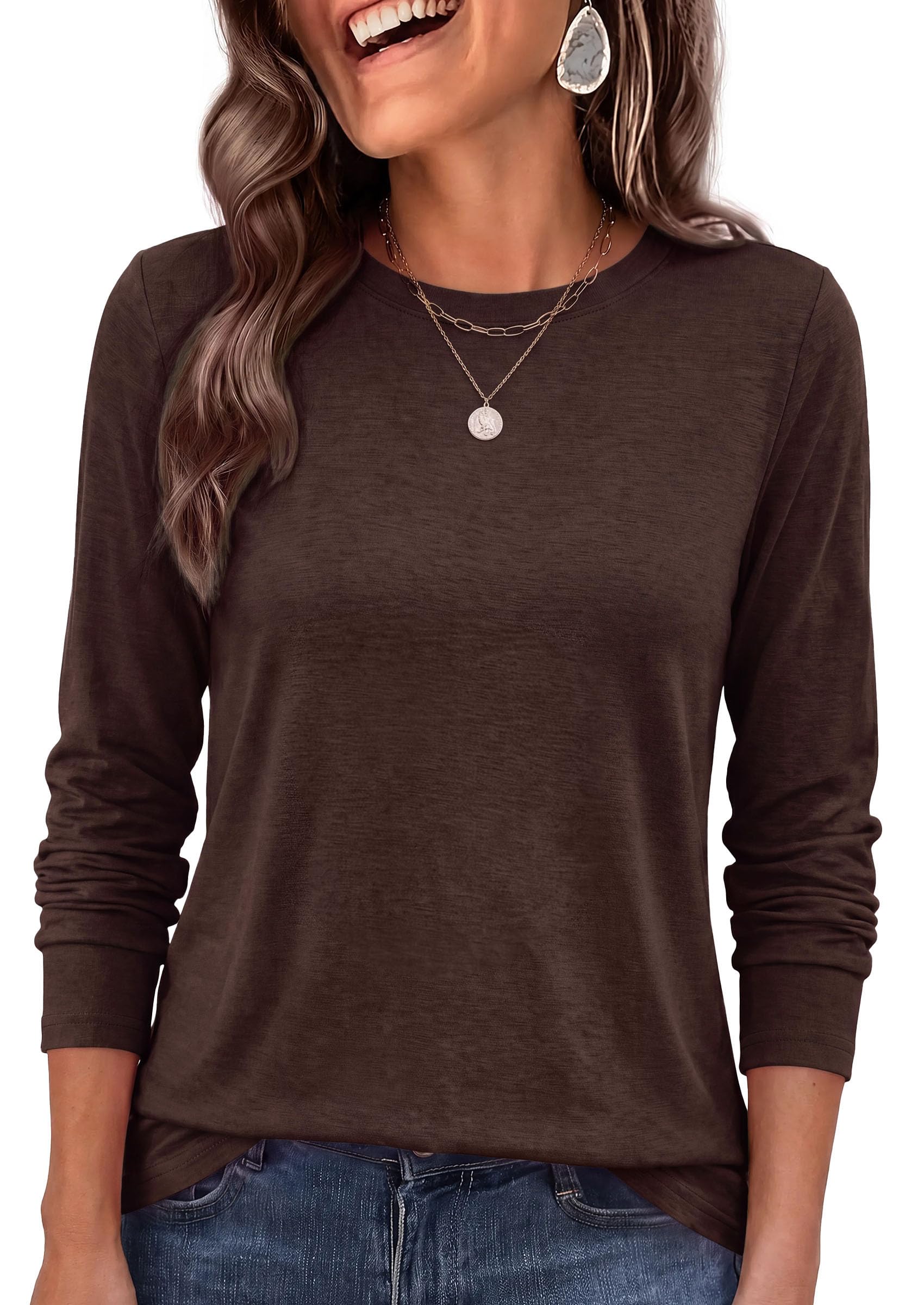 PRETTYGARDEN Magliette a maniche lunghe Camicie per abbigliamento da donna Moda 
