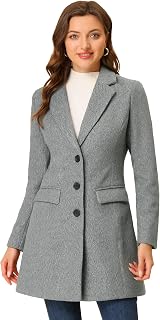 Allegra K Basic Coat Women
