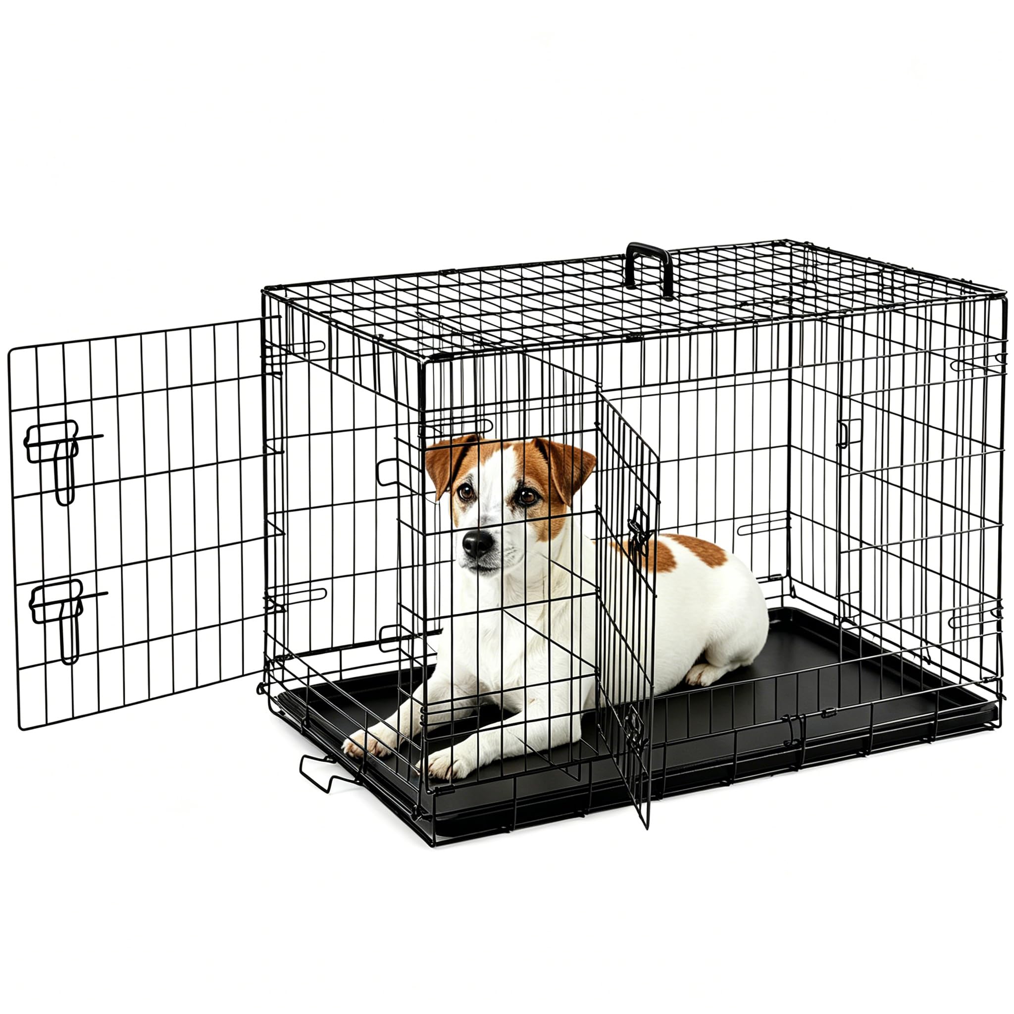 Sweetcrispy 36 Inch Dog Crate, Medium Dog Cage, Foldable Puppy Pet Kennel | Doub