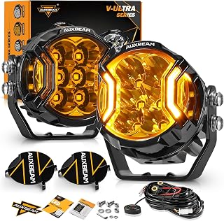 Auxbeam V-Ultra Series 3-Inch Round Offroad LED Pod Lights - Amber