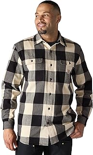 Carhartt Casual Cut Heavy Flannel Checked Long Sleeve Shirt Men's Loose Fit Heavyweight Flannel Long Sleeve Plaid Shirt (1 Set)