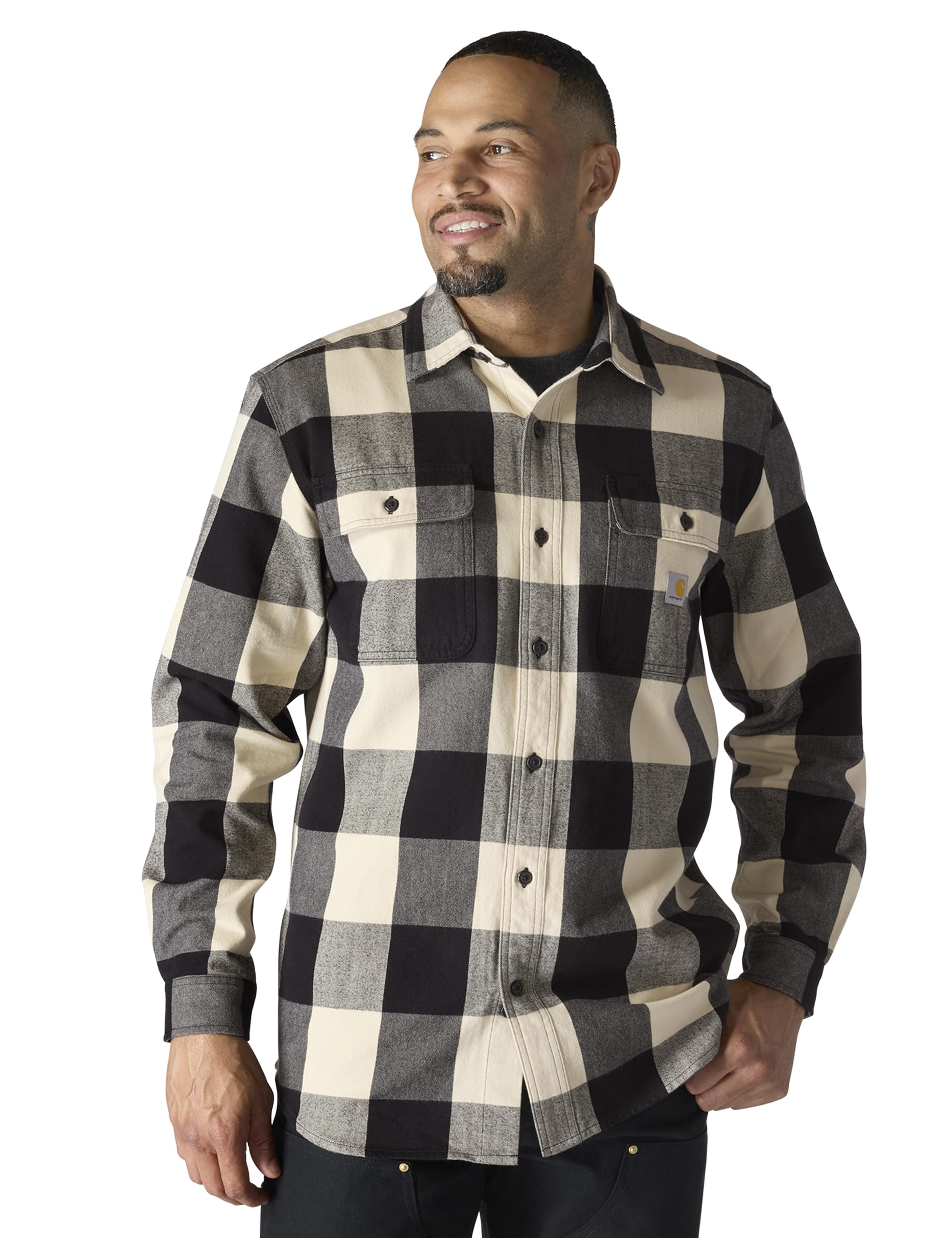 Carhartt Casual Cut Heavy Flannel Checked Long Sleeve Shirt Men's Loose Fit Heav