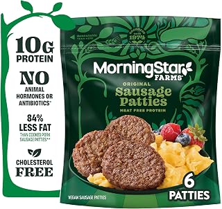 MorningStar Farms Plant Based Sausage Patties, Vegan Meat (6 Count)